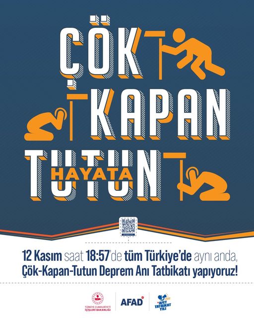 Çök-Kapan Tutun Deprem Anı Tatbikatı
